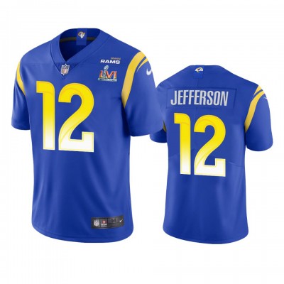 Los Angeles Los Angeles Rams #12 Van Jefferson Men's Super Bowl LVI Patch Nike Vapor Limited NFL Jersey - Royal Men's